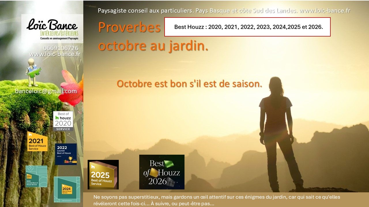 Proverbes d'octobre au jardin Paysagiste Gu�thary