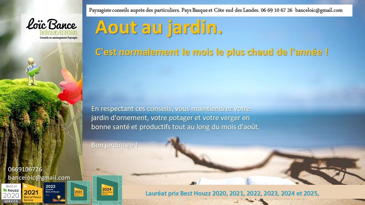 Paysagiste Gu�thary Les travaux d�aout au jardin d�ornement, potager et fruitiers.