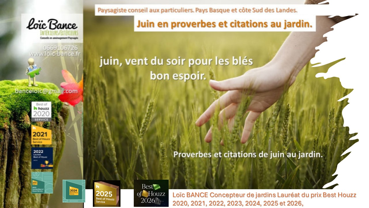 Juin en proverbes et citations. Paysagiste Gu�thary