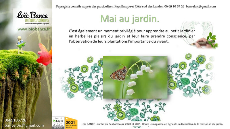 Gu�thary paysagiste. Les travaux de mai au jardin d'ornement, potager et fruitiers.